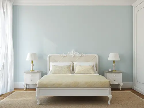 French Country Teal Bedrooms with Soft Shade