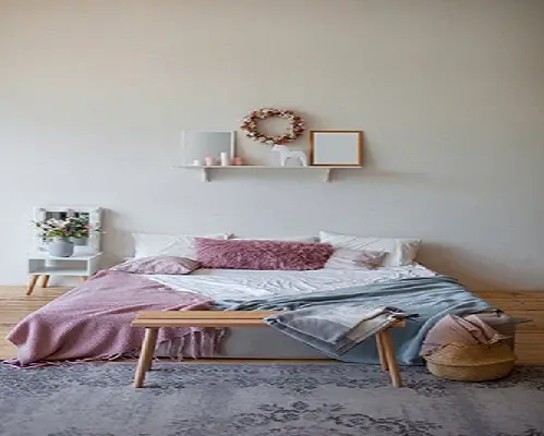 Boho Chic Bedrooms in blush pink with Bring a Pink Coverlet