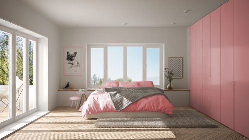 Contemporary Bedrooms in Blush Pink & white 
