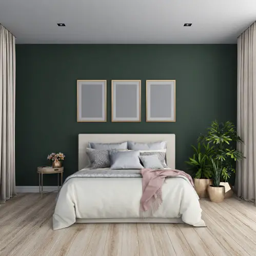 Transitional Bedrooms in Khaki Green & White