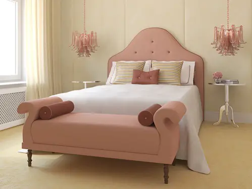 French Country Bedrooms in Blush Pink & Beige