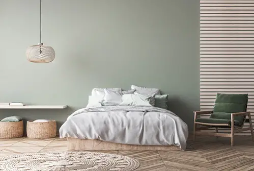 Painted Farmhouse Bedrooms in Khaki Green