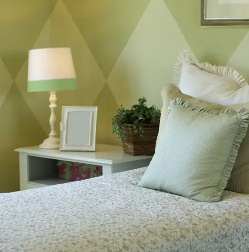  Bedrooms  in Khaki Green with Patterned Wallpaper
