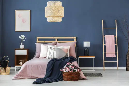 Boho Chic Bedrooms in  Blue & Blush Pink