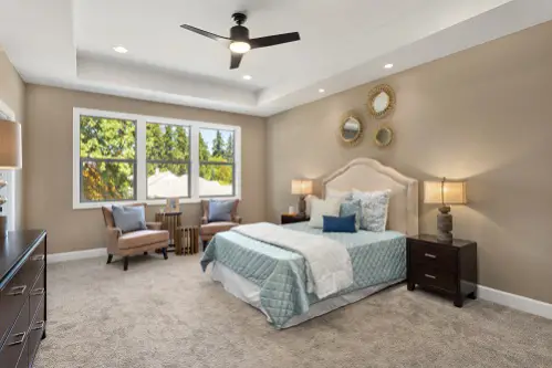 Traditional Beige Bedroom Accented With Ice Blue 
