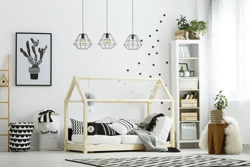 Scandinavian kids Bedrooms in Soft Black 