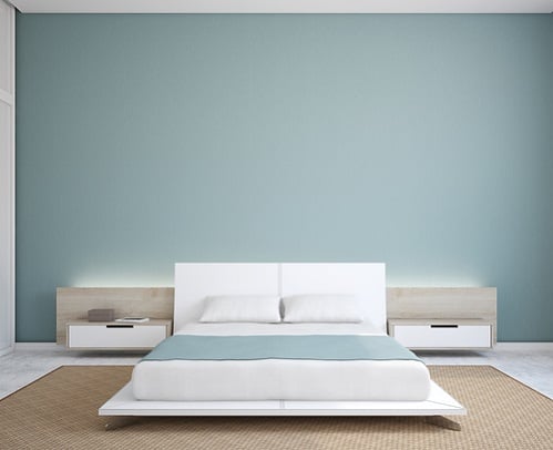 Modern Bedrooms in Ice Blue with Minimalistic Setting