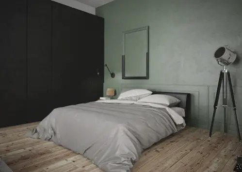 Mid-Century Bedrooms Khaki Green with Accent Walls