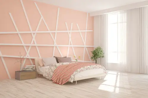 Industrial Bedrooms in Blush Pink with Add Patterns