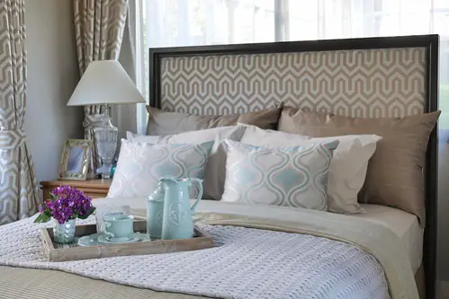 Mid-Century Bedrooms in Ice Blue with Add Patterns