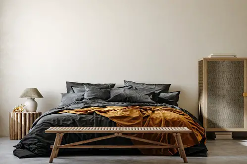 Boho Chic Bedrooms in Soft Black with Bed Linen 