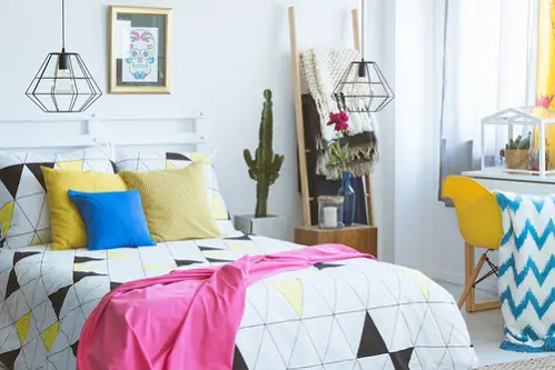 Industrial Bedrooms in Colourful Accents