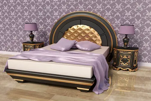 Hollywood Regency Bedrooms in Soft Black & Purple