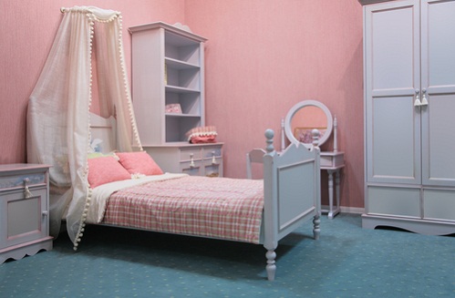Traditional Bedrooms in Ice Blue & Pretty Pink