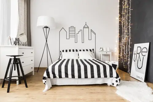 Industrial Bedrooms in Soft Black With Embrace Patterns