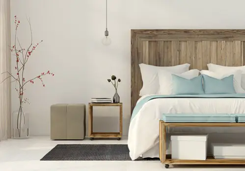 Rustic Bedrooms in Ice Blue with Fabrics 