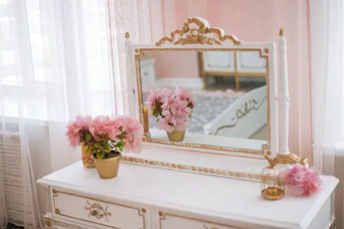 Hollywood Regency Bedrooms in Blush Pink For Your Boudoir