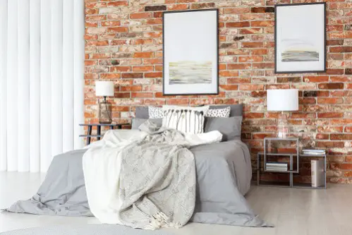 Industrial Bedrooms with Gray Sheets And Pillows 