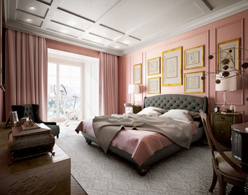 Modern Bedrooms in Blush Pink & Gray