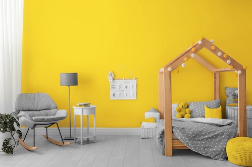 Modern Bedrooms for Child in Lemon Yellow