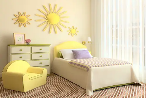 Beach House Bedrooms in Lemon Yellow For Kids 