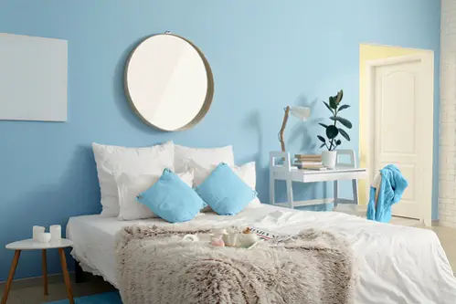 Scandinavian Bedrooms in Ice Blue & White 