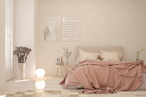 Light & Airy Industrial Bedrooms in Blush Pink