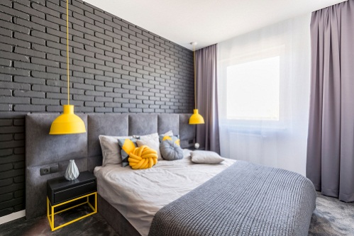Industrial Accented Bedrooms in Lemon Yellow