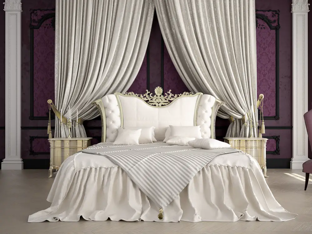 Luxurious Hollywood Regency Bedrooms in Light Gray