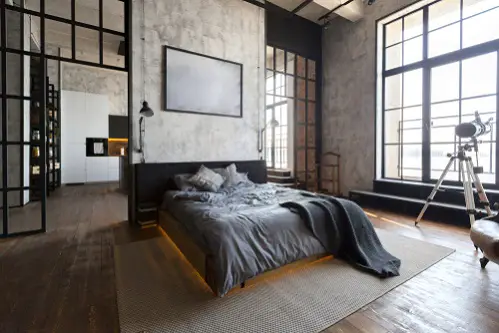 Industrial Warm Bedrooms in Soft Black