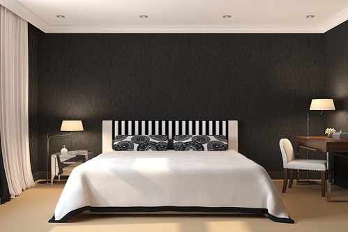 Modern Bedrooms in Soft Black with Backdrop