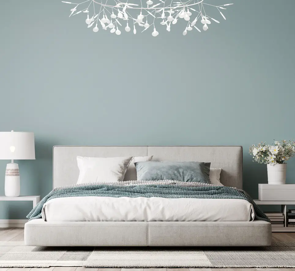 Painted Contemporary Bedrooms in Ice Blue