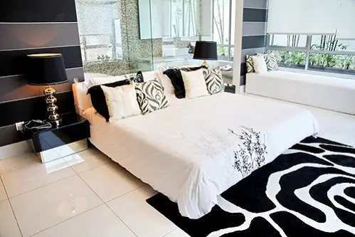 Modern Bedrooms in Soft Black With Rugs