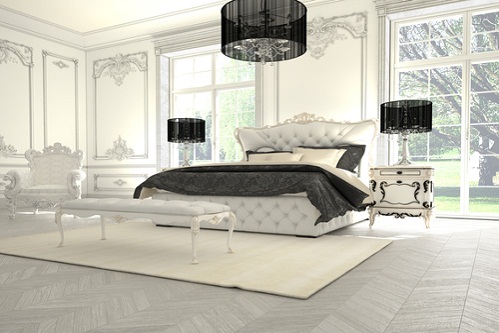 Hollywood Regency Bedrooms Punctuate with Black