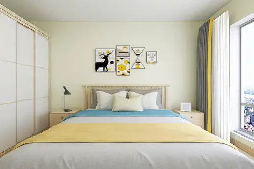 Accented Transitional Bedrooms in Lemon Yellow
