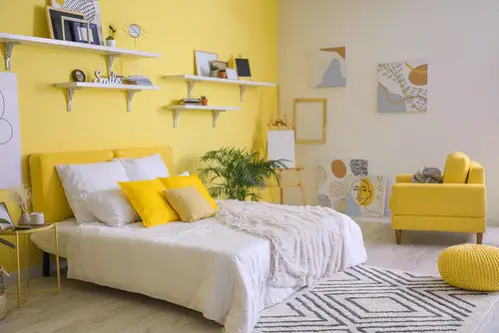 Urban Style Farmhouse Bedrooms in Lemon Yellow