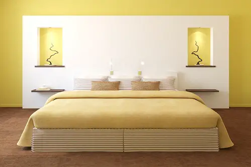 Modern Bedrooms in Lemon Yellow & White