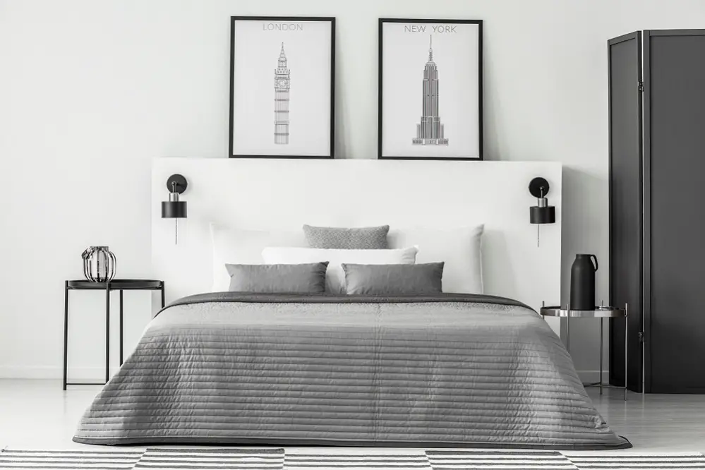 Scandinavian Bedrooms in Light Gray & White 