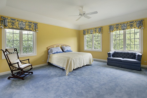 Traditional Bedrooms with Yellow walls