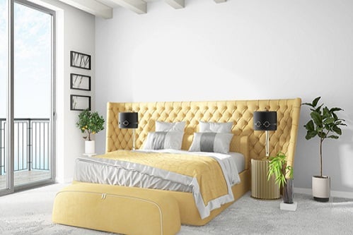 Contemporary Bedrooms in Lemon Yellow & White