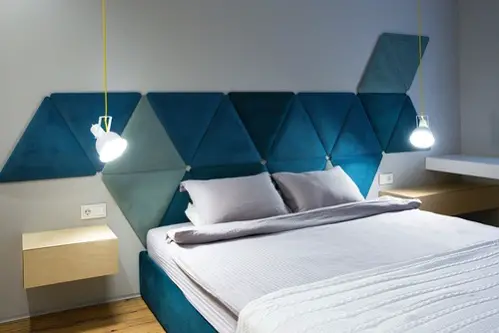 Modern Bedrooms in Cobalt Blue With Blue Bed