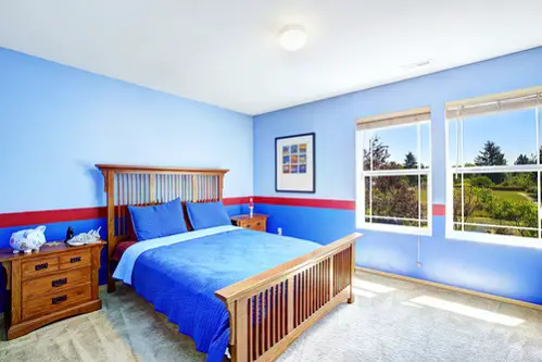 Traditional Bedrooms in Cobalt Blue with Bright Setting 