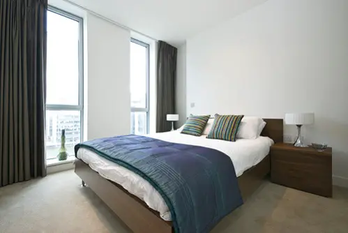 Transitional Bedrooms with Cobalt Blue Comforter