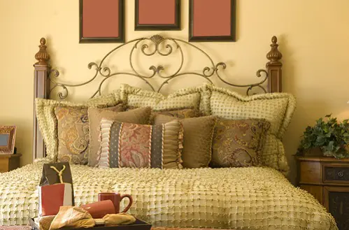 French Country Bedrooms in Caramel with Accent Pillow