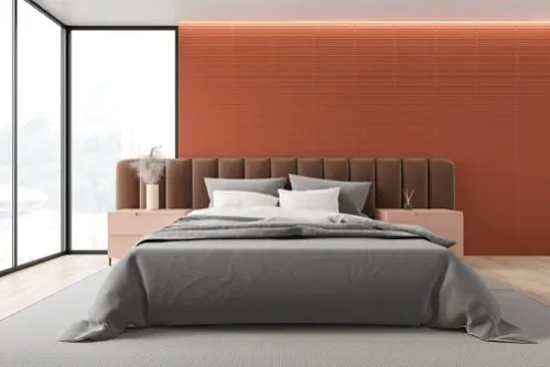 Contemporary Bedrooms Accent Wall in Caramel