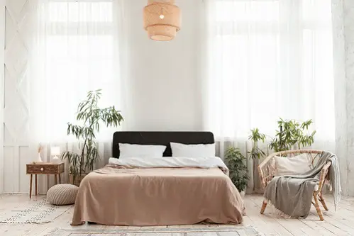 Boho Chic Bedrooms in Caramel With Bed Linen