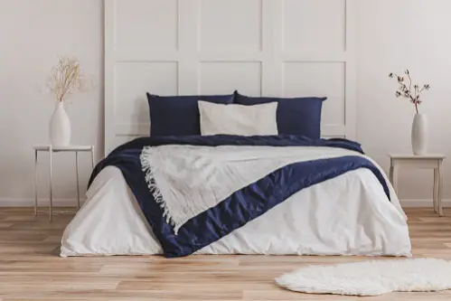 Transitional Bedrooms in Cobalt Blue with Pillows