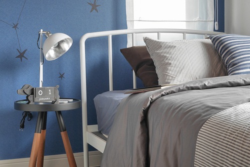 Farmhouse Bedrooms with Cobalt Blue Walls