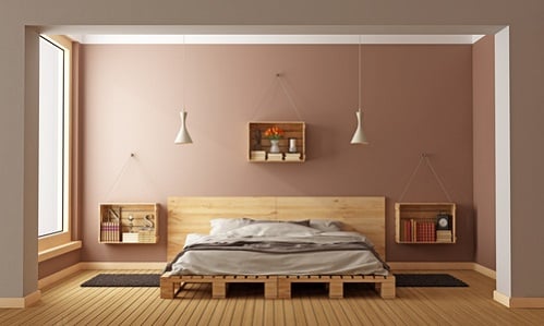 Rustic Bedrooms with Caramel Walls