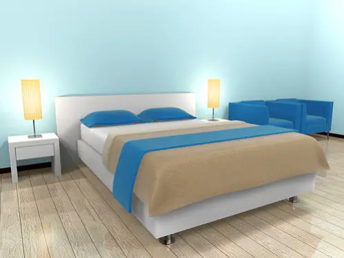 Modern Bedrooms in Cobalt Blue And Beige 